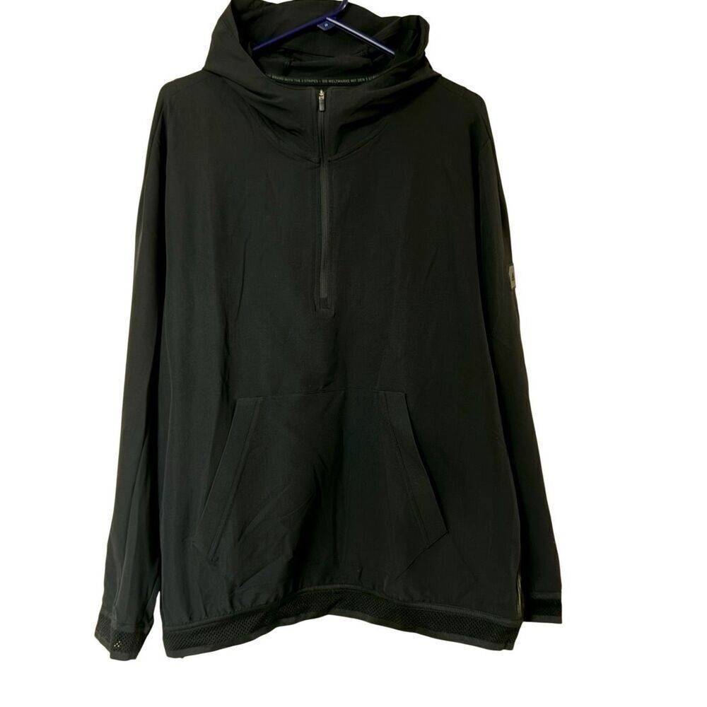ADIDAS ADICROSS ANORAK WATER-RESISTANT PULLOVER JACKET - NEW - XL - BLACK